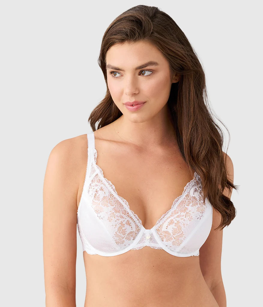 Modern Affair Plunge Underwire Bra: White
