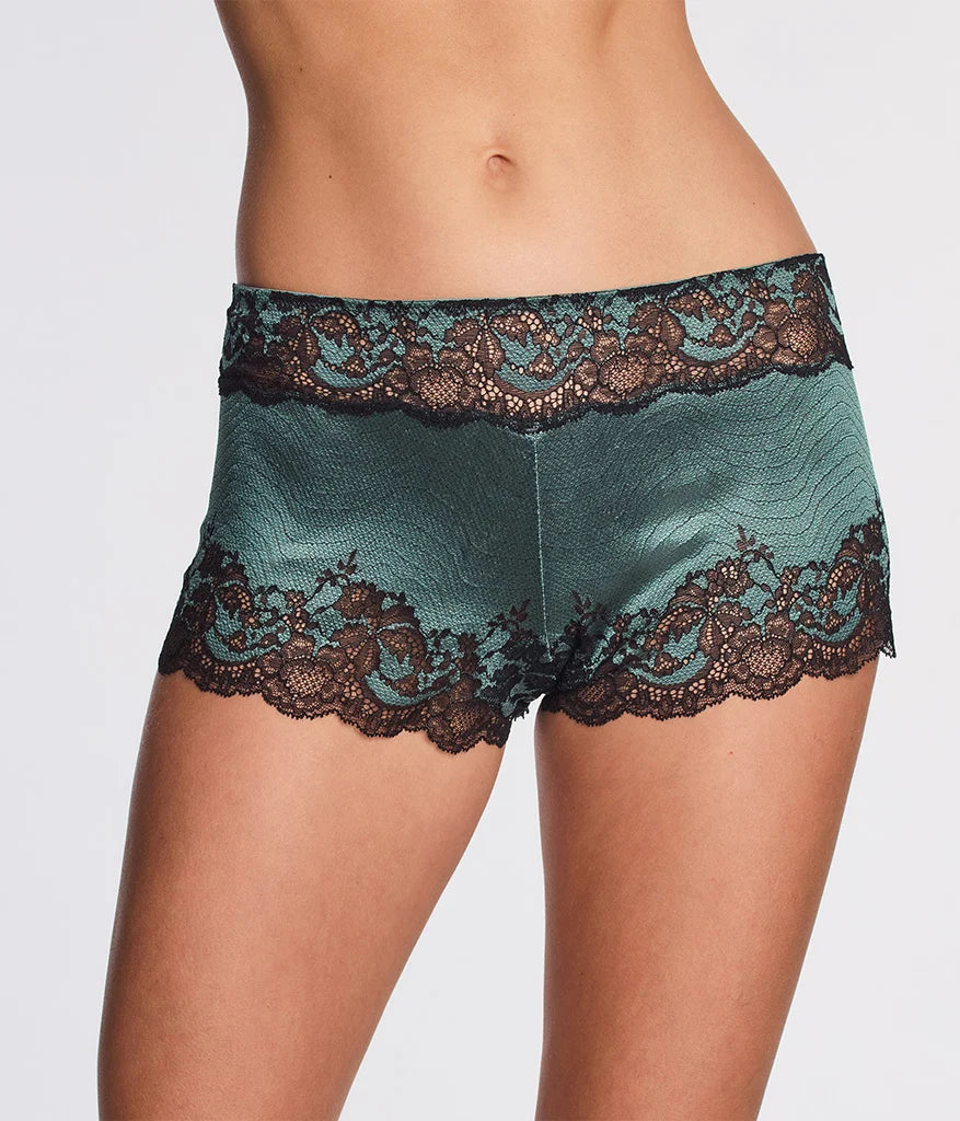 Modern Affair Boyshort: Silver Pine/Black