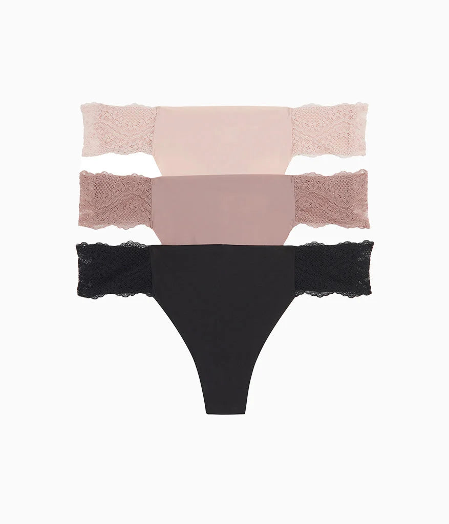 b.bare Thong Panty Pack: Rose Smoke/Antler/Night