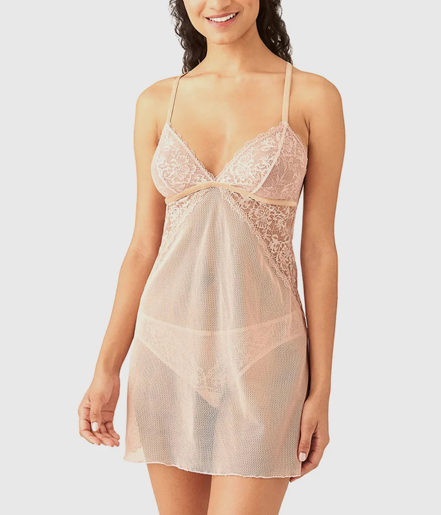 Lace Encounter Chemise: Rose Smoke