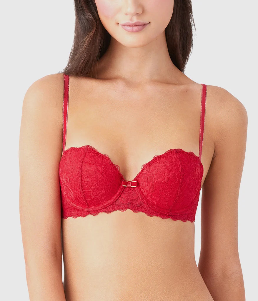 Lace Encounter Contour Bra: Crimson Red